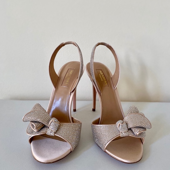 AQUAZZURA Cherry Crystal Embellished Slingback Sandals Size US8 - Picture 12 of 16